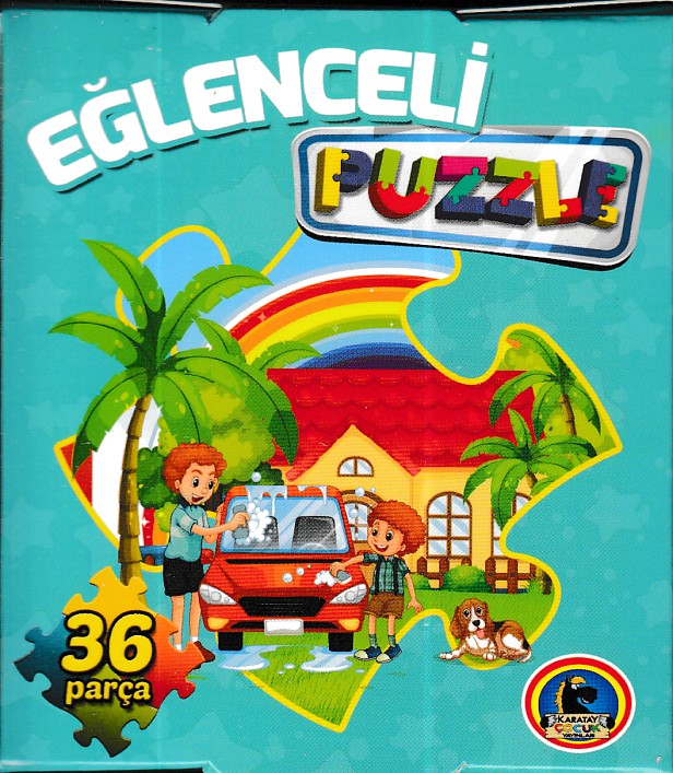 Eğlenceli Puzzle 36 parça Turkuaz Kutu