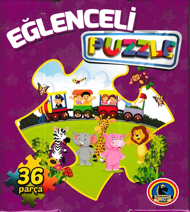 Eğlenceli Puzzle 36 parça Mor Kutu