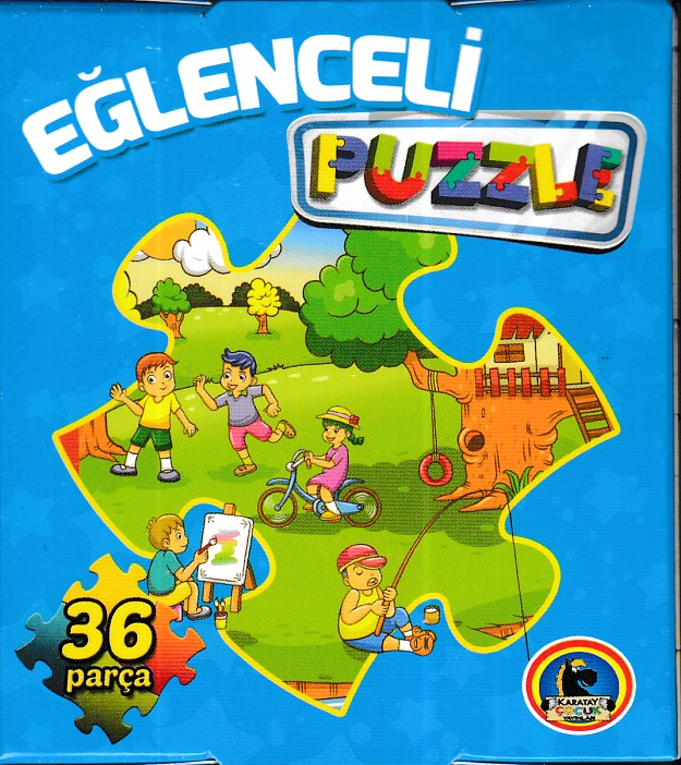 Eğlenceli Puzzle 36 parça Mavi Kutu