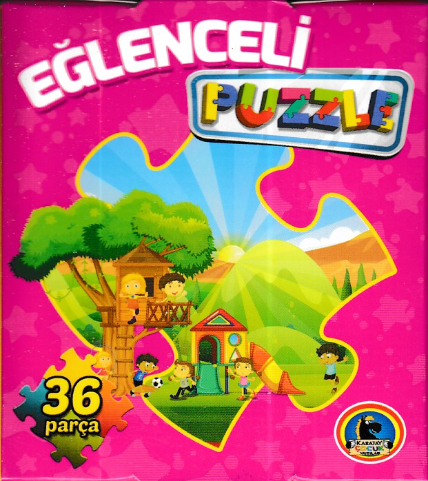 Eğlenceli Puzzle 36 parça Pembe Kutu