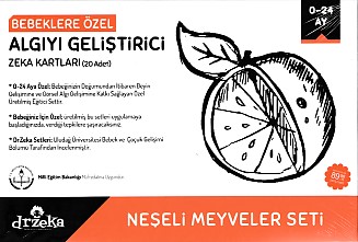 Bebeklere Özel Algıyı Geliştirici Zeka Kartları  Neşeli Meyveler Seti 024 Ay