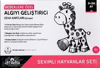 Bebeklere Özel Algıyı Geliştirici Zeka Kartları  Sevimli Hayvanlar Seti 024 Ay