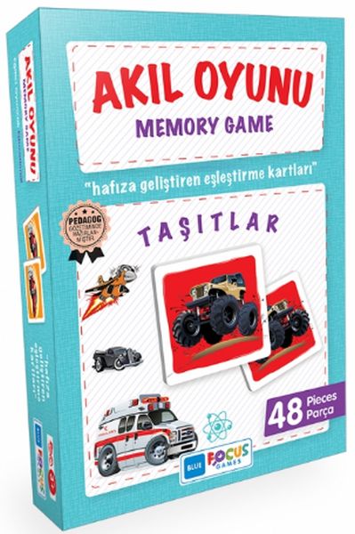 Blue Focus Memeory Game Taşıtlar  Akıl Oyunu 48 Parça