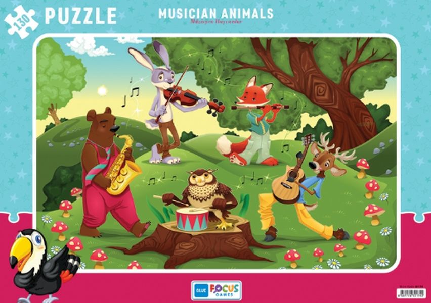 Blue Focus Musician Animals Müzisyen Hayvanlar  Puzzle 130 Parça