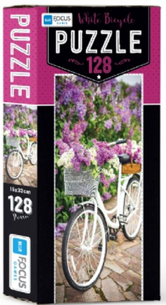 Blue Focus White Bicycle  Puzzle 128 Parça