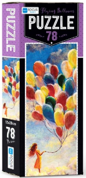 Blue Focus Flying Balloons  Puzzle 78 Parça