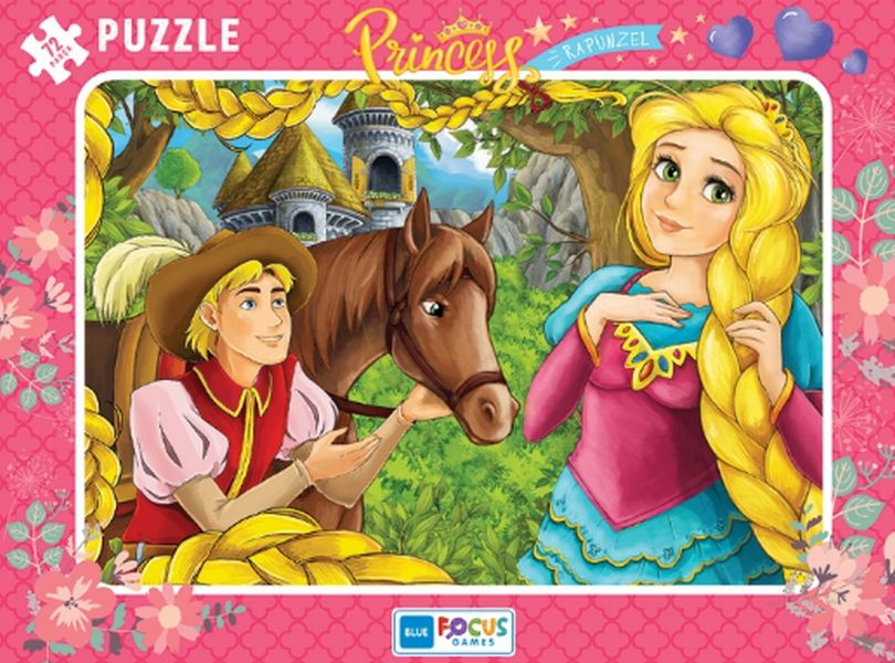 Blue Focus Princess Rapunzel  Puzzle 72 Parça