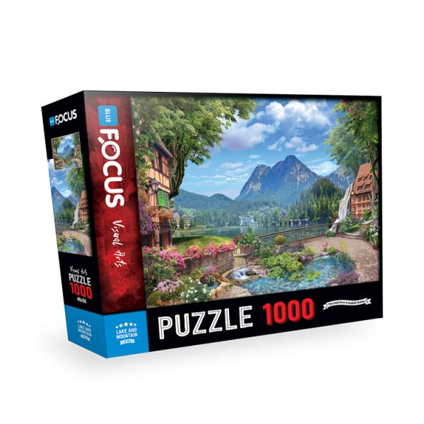 Blue Focus Puzzle Lake And Mountain Göl ve Dağ  Puzzle 1000 Parça