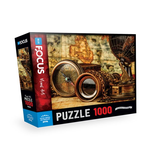 Blue Focus Vintage Compass Andbinoculars  Puzzle 1000 Parça