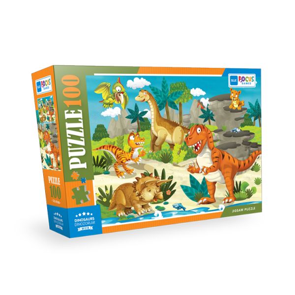 Blue Focus Dinosaur Dinozor  Puzzle 100 Parça