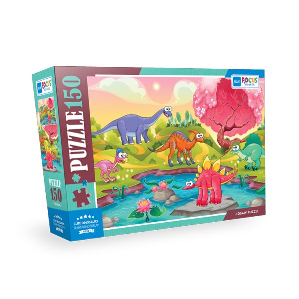 Blue Focus Cute Dinosaurs Sevimli Dinozor  Puzzle 150 Parça