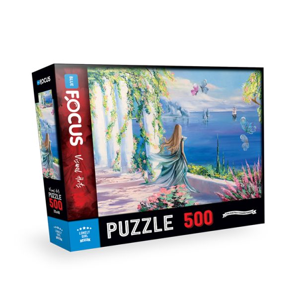 Blue Focus Lonely Girl Yalnız Kız  Puzzle 500 Parça