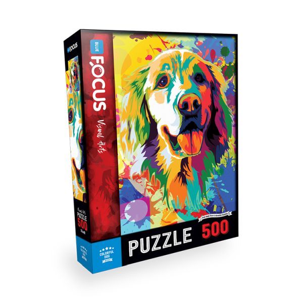 Blue Focus Colorful Dog Renkli Köpek  Puzzle 500 Parça