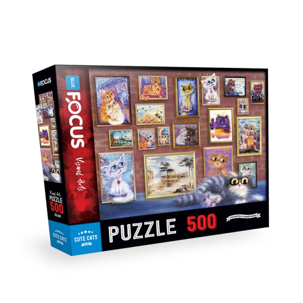 Blue Focus Cute Cats Sevimli Kediler  Puzzle 500 Parça