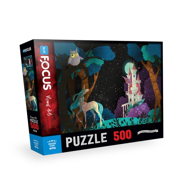 Blue Focus Unicorn Story Tek Boynuzlu At Hikayesi  Puzzle 500 Parça