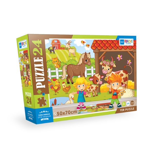 Blue Focus Farm Animals Çiftlik Hayvanları  Puzzle 24 Parça