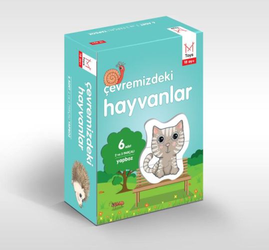 Çevremizdeki Hayvanlar 6 Adet 2 ve 3 Parçalı Yapboz