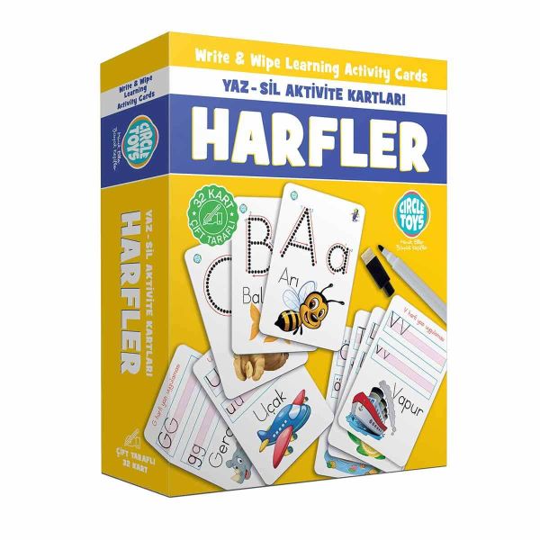 Circle Toys Harfler Yaz Sil Aktivite Kartları