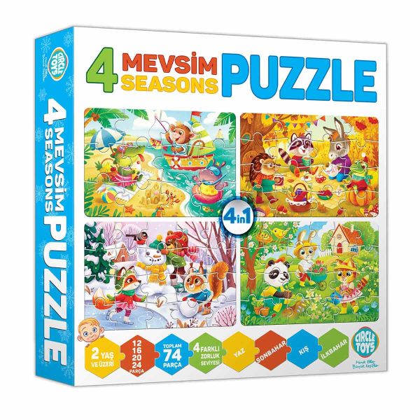 Circle Toys 12 + 16 + 20 + 24 Parça Puzzle 4 Mevsim