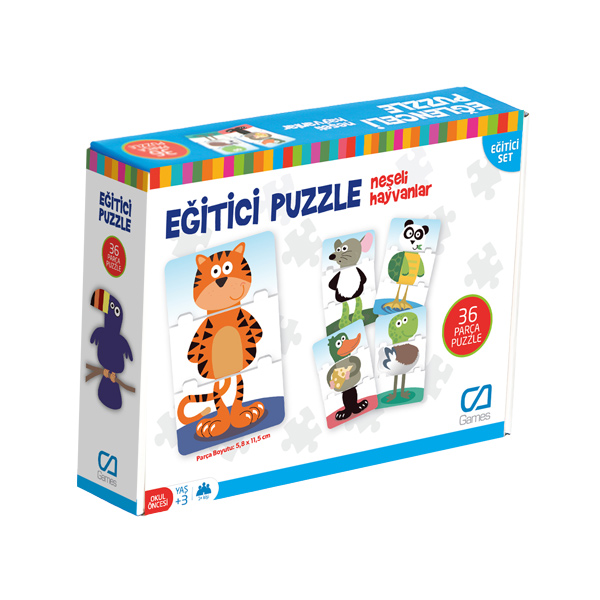 Eğitici Puzzle  Neşeli Hayvanlar CA5028