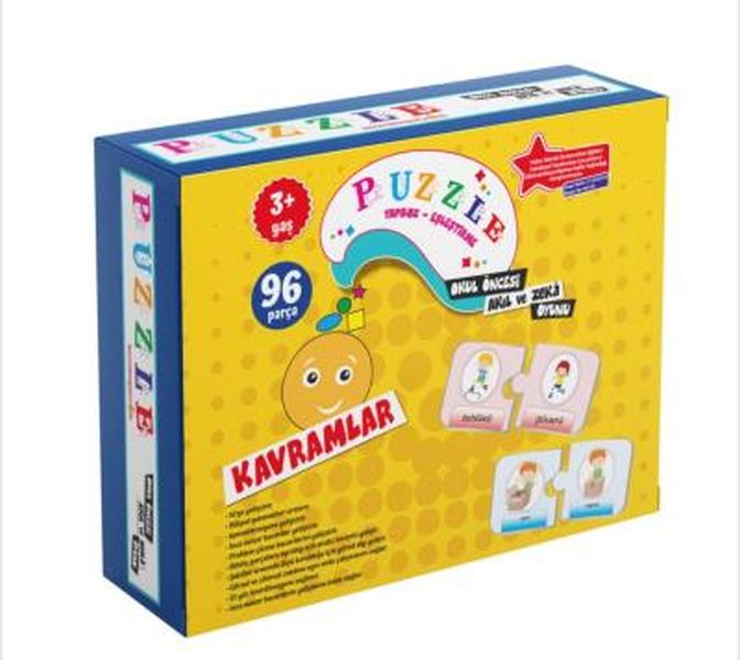 Puzzle Kavramlar Okul Öncesi Akıl ve Zeka Oyunu 3 Yaş  96 Parça