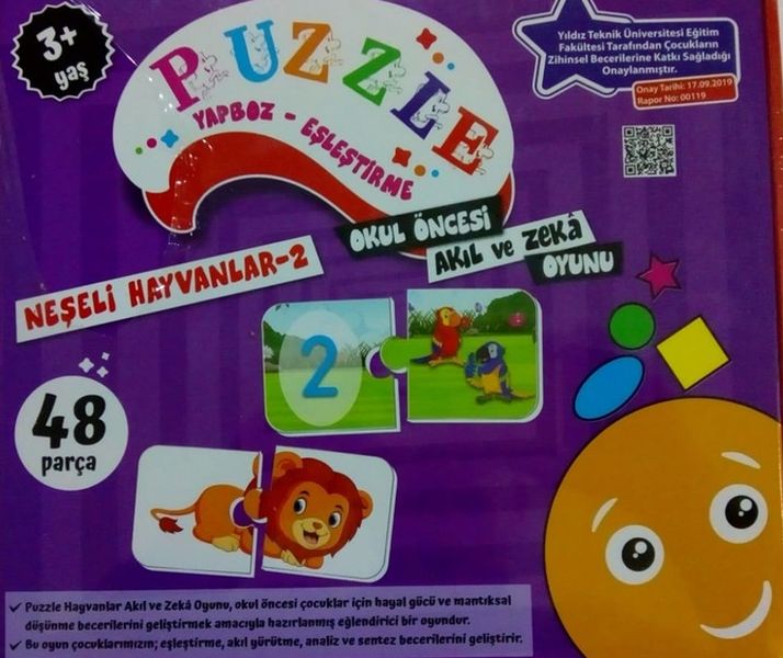 Puzzle YapbozEşleştirme Neşeli Hayvanlar 2