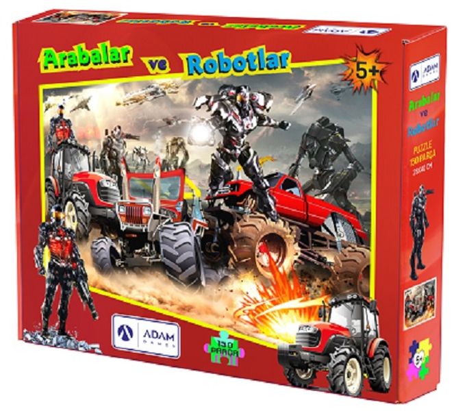 Arabalar ve Robotlar 150 Parça Puzzle 28x40