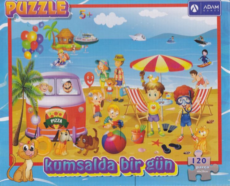 Kumsalda Bir Gün 120 Parça Puzzle 40x28