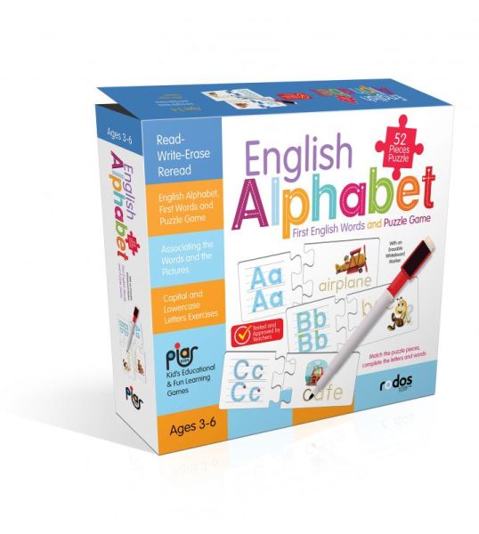 English Alphabet  First English Words and Puzzle Game  52 Pieces Puzzle  Ages 36