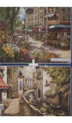 Paris Flower Market + Ponte Di Venezia  2x1000 Parça Puzzle 40132