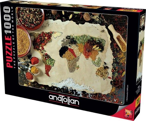 Anatolian Baharatlı Dünya Haritası 1000 Parça Puzzle 1045