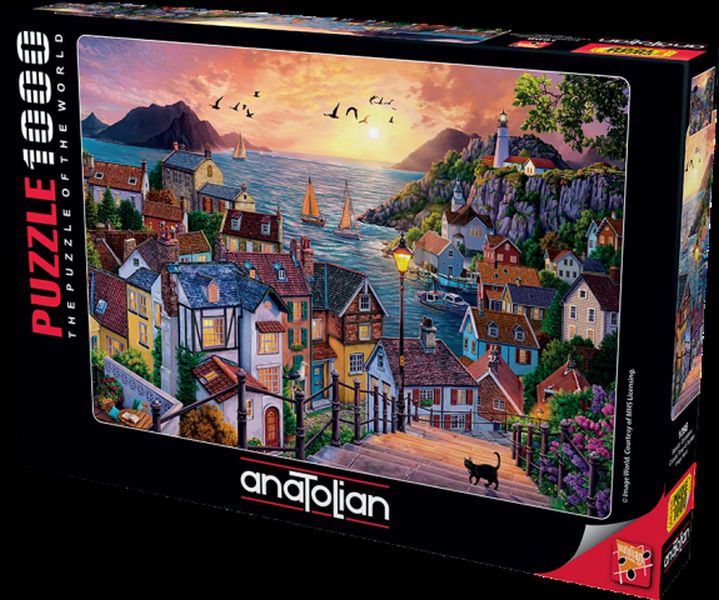 Anatolian Sahilde Günbatımı Coastal Town At Sunset 1000 Parça Puzzle