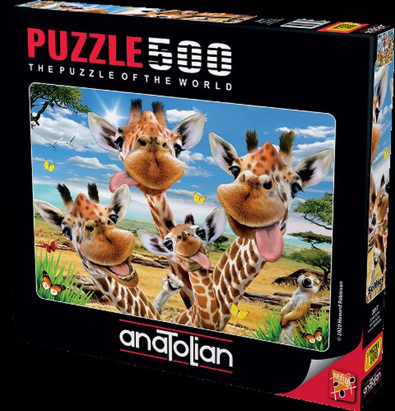 Anatolian Zürafa Selfisi Giraffe Selfie 500 Parça Puzzle