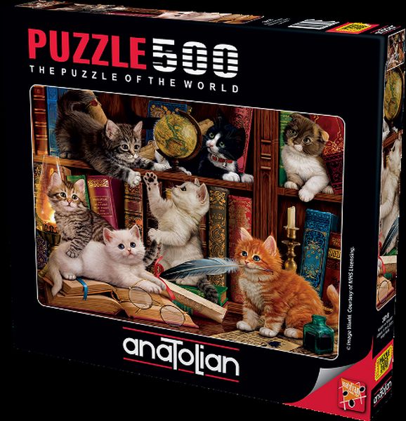 Anatolian  Kediler ve Kitaplar Kittens in the Library 500 Parça Puzzle