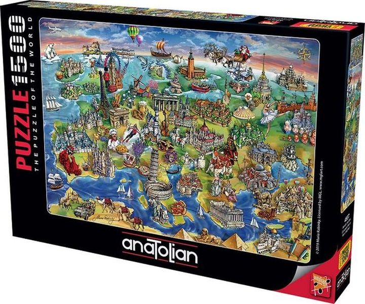 Anatolian 1500 Parça Puzzle 4557 Avrupa Haritası