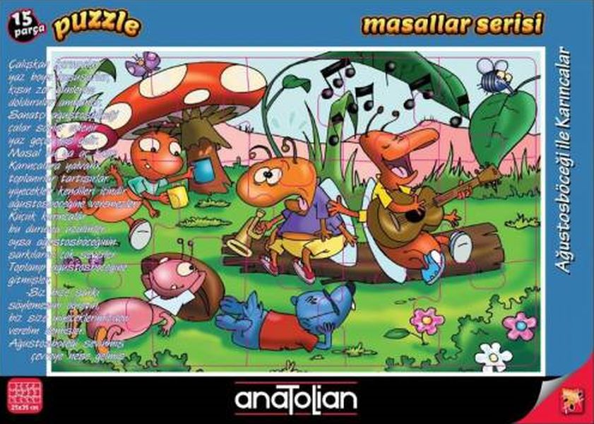 Puzzle 15 Parça Masallar Serisi Ağustos Böceği ve Karınca