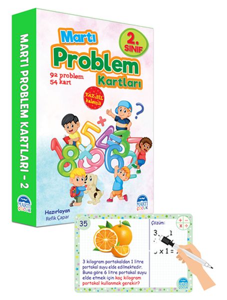 Martı 2Sınıf Problem Kartları  Yaz Sil Kalemli