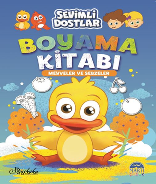 Sevimli Dostlar Boyama Kitabı  Meyveler ve Sebzeler