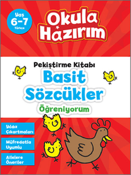 67 Yaş Türkçe Pekiştirme Kitabı Basit Sözcükler Öğreniyorum  Okula Hazırım