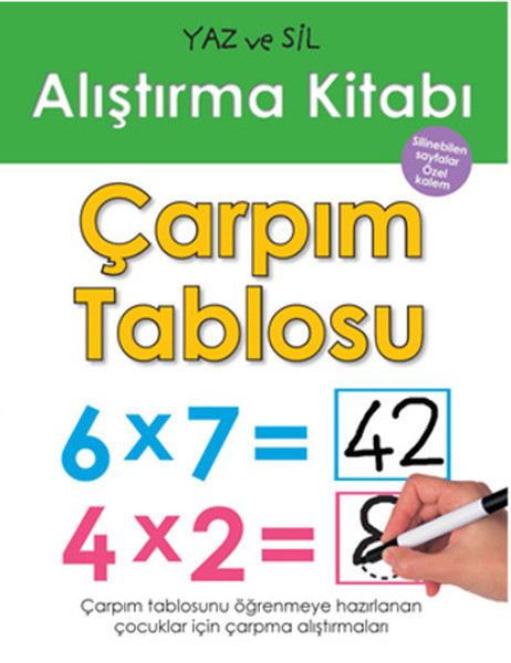 Yaz ve Sil Alıştırma Kitabı  Çarpım Tablosu