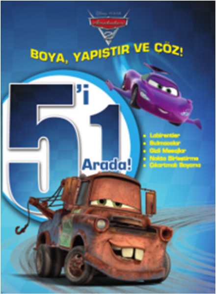 Disney Arabalar 5i 1 Arada Boya Yapıştır ve Çöz