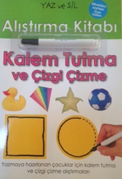 Yaz ve Sil Alıştırma Kitabı  Kalem Tutma ve Çizgi Çekme