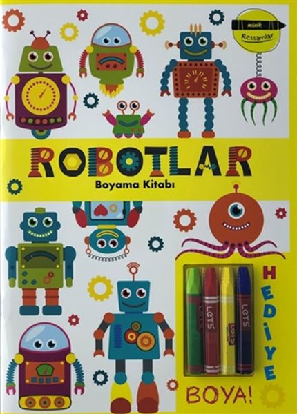 Robotlar Boyama Kitabı  Minik Ressamlar