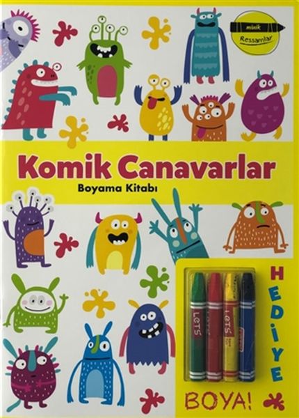 Komik Canavarlar Boyama Kitabı  Minik Ressamlar