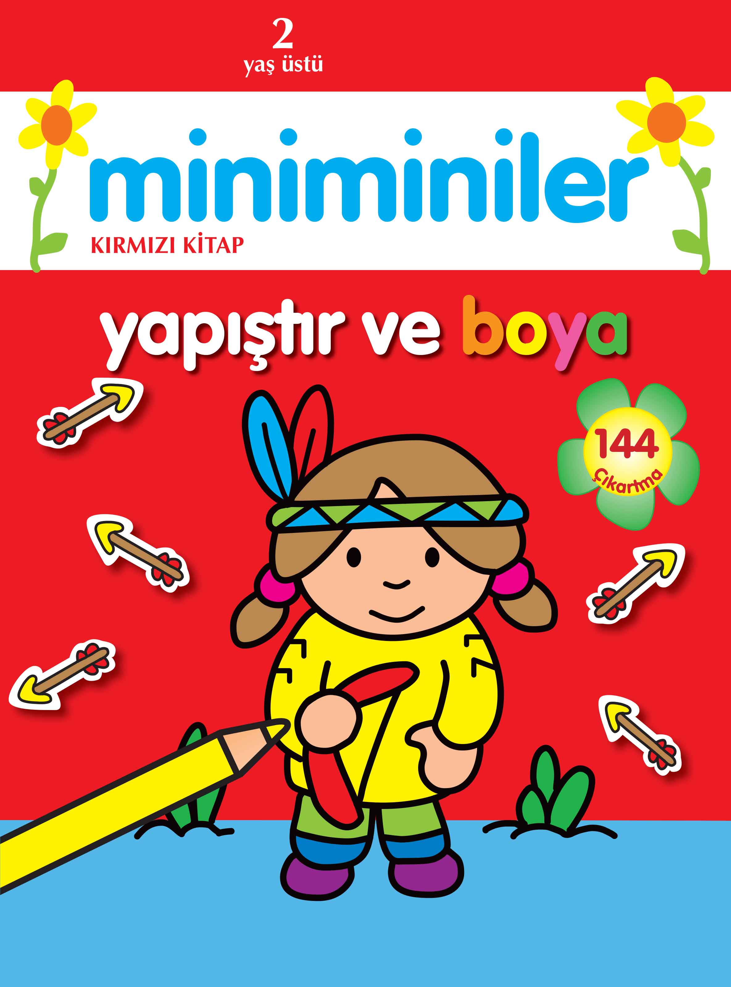 Miniminiler Yapıştır ve Boya Kırmızı Kitap