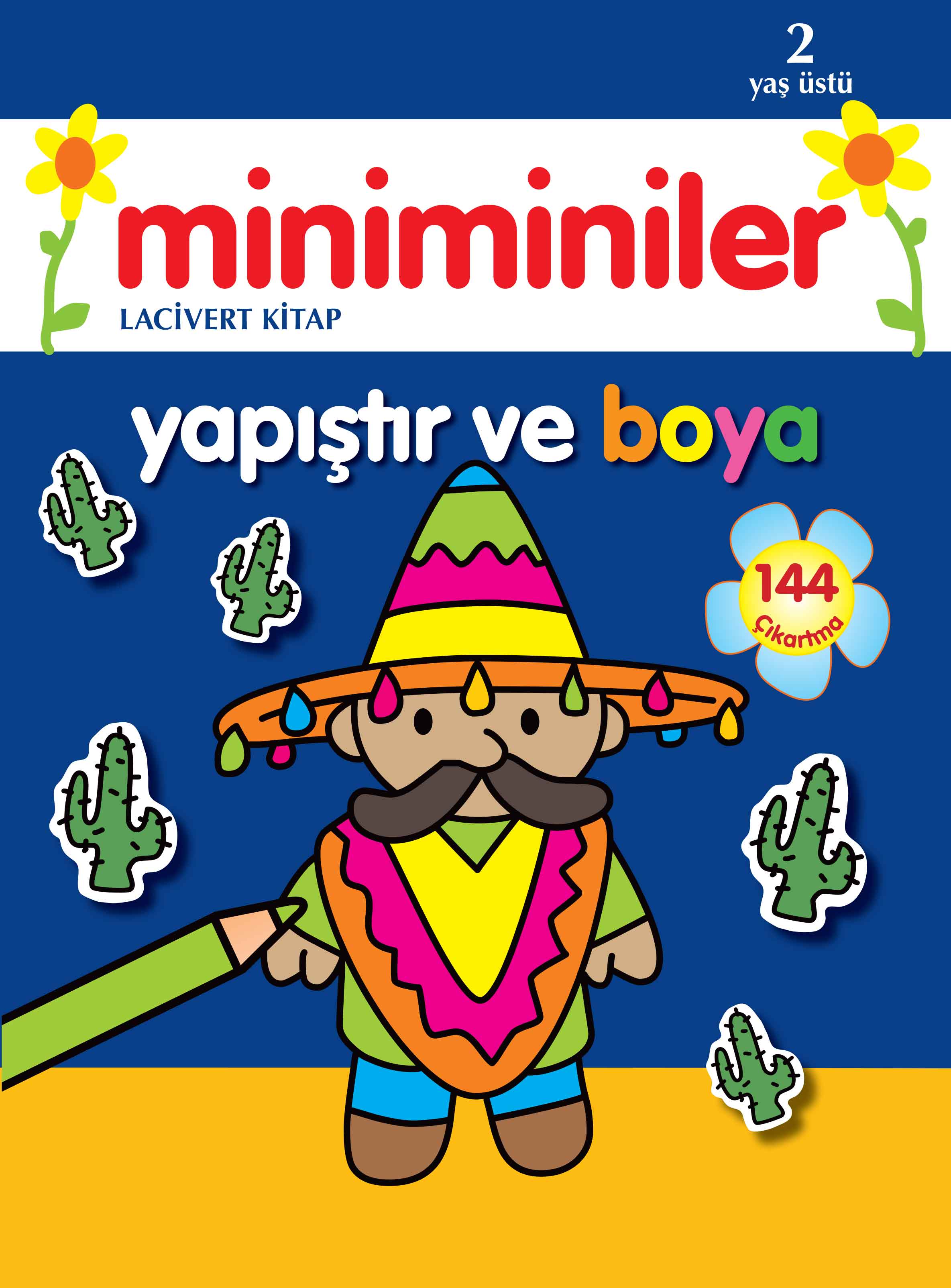 Miniminiler Yapıştır ve Boya Lacivert Kitap