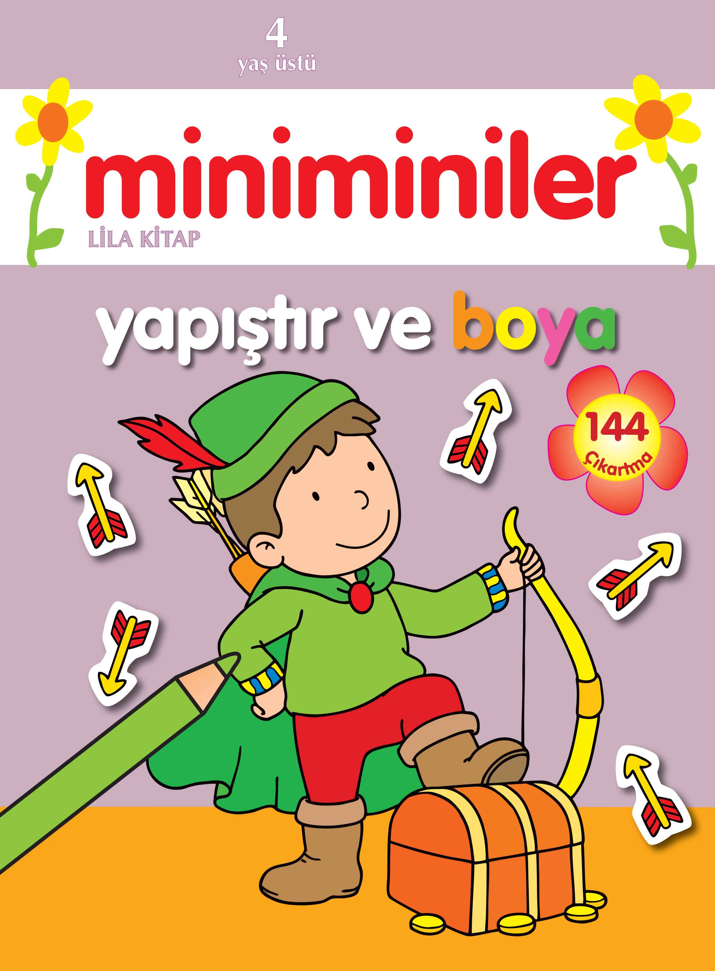 Miniminiler Yapıştır ve Boya Lila Kitap