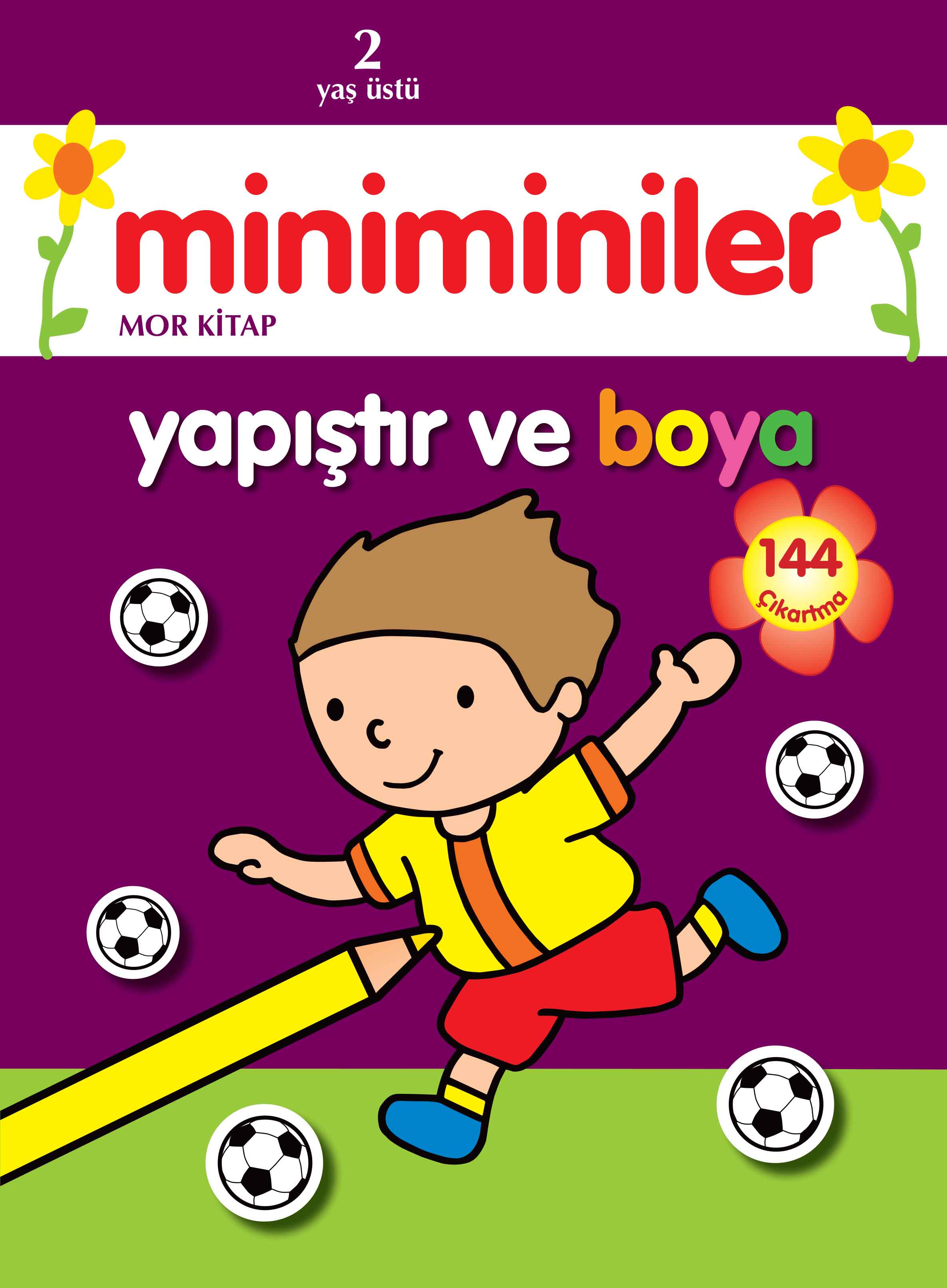 Miniminiler Yapıştır ve Boya Mor Kitap