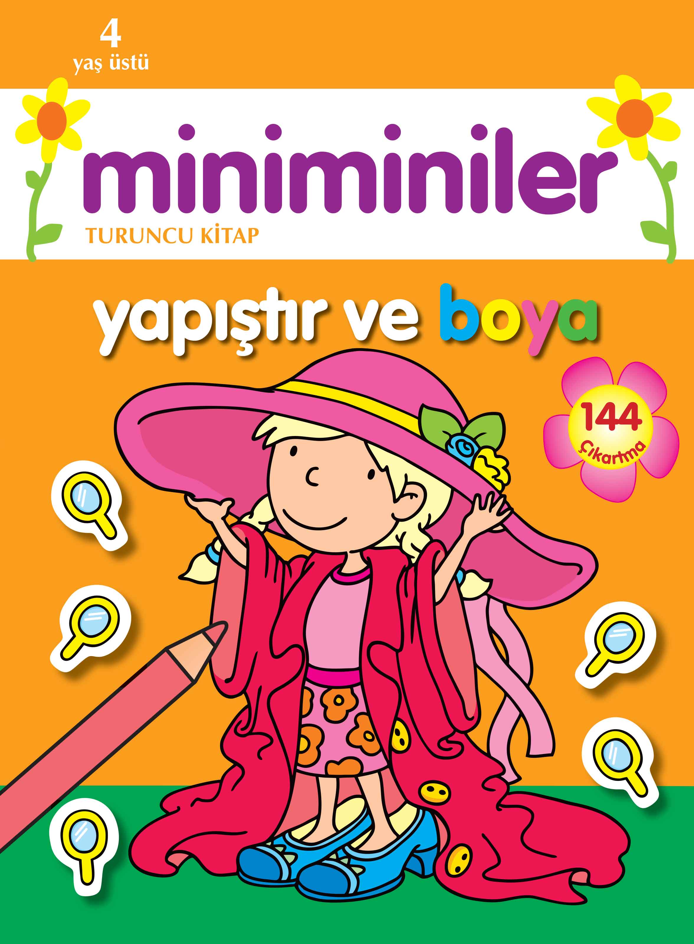 Miniminiler Yapıştır ve Boya Turuncu Kitap