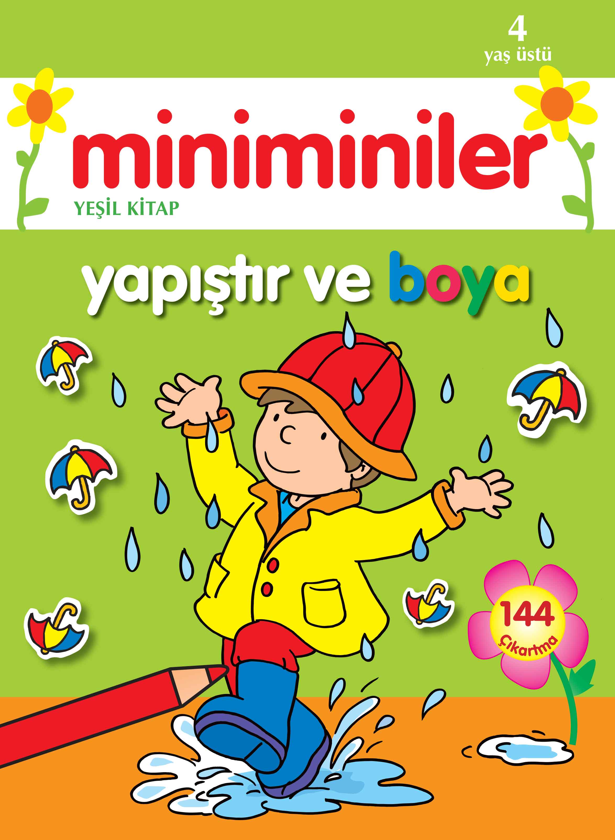 Miniminiler Yapıştır ve Boya Yeşil Kitap